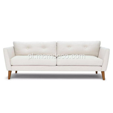 Sofa Emil Quartz White Fabric Sofa do salonu